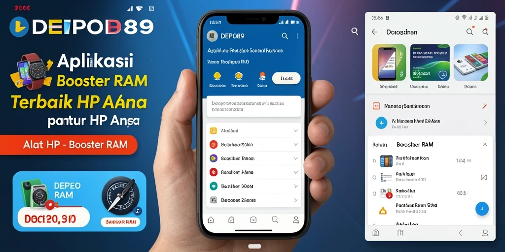 Tampilan utama aplikasi DEPO89 yang menunjukkan fungsi pembersihan RAM.
