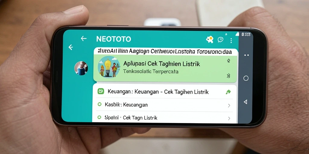Tampilan antarmuka NEOTOTO untuk cek tagihan listrik yang modern.