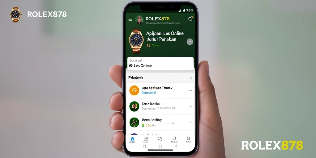 Antarmuka aplikasi Les Online ROLEX878 yang interaktif dan menarik.