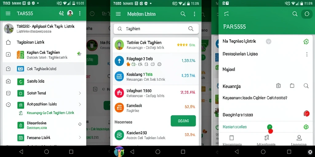 Antarmuka TAR555 menampilkan informasi tagihan listrik yang jelas dan mudah dipahami.